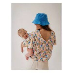 Tajinebanane Blossom Breastfeeding Blouse Butterfly Sleeve Size Small NWT